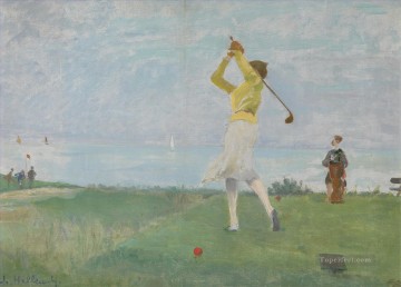 スポーツ Painting - ベルコ ゴルフ印象派のゲーム